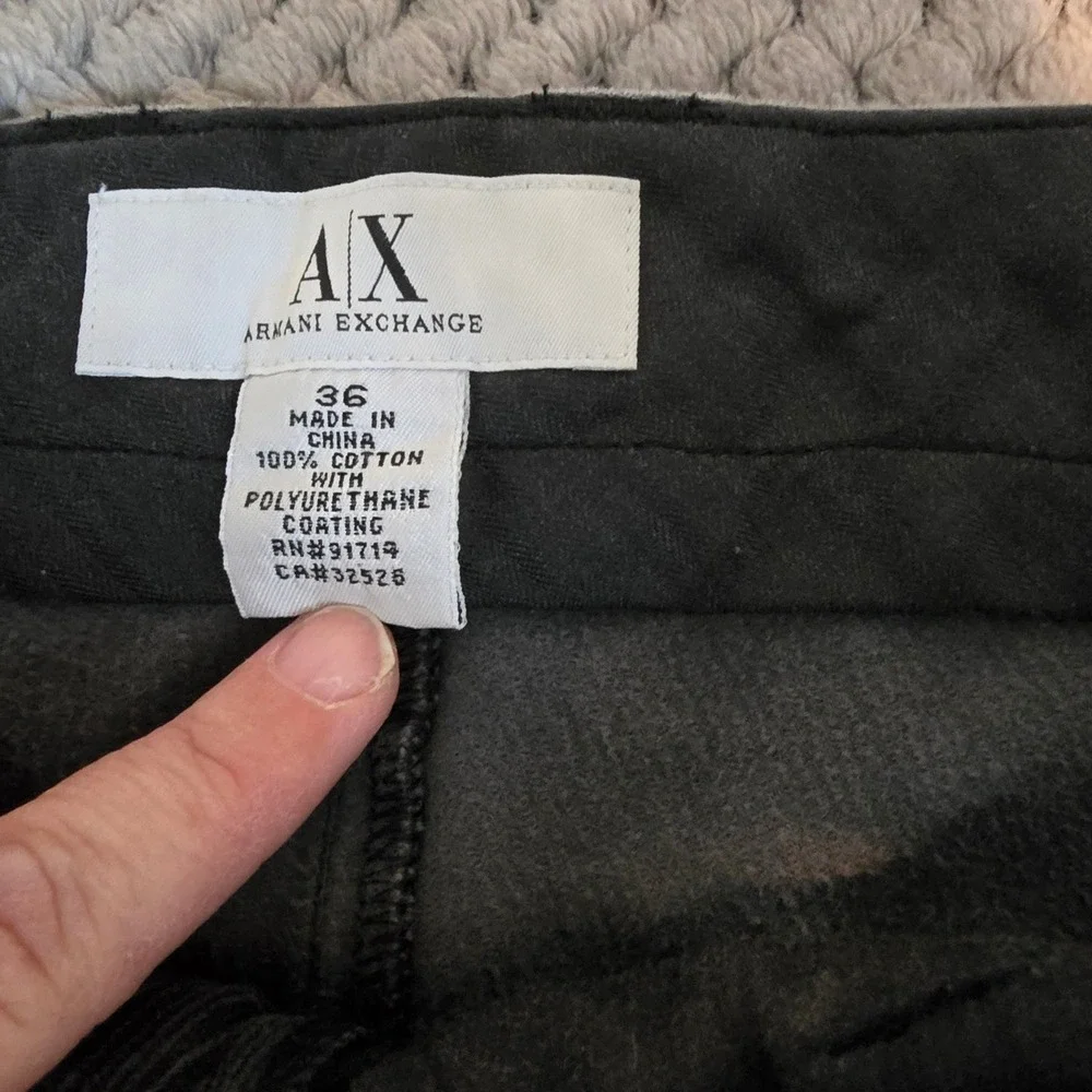 Armani Exchange AX Men's‎ Size 36 Corduroy Pants Charcoal Dark Gray Wide Leg